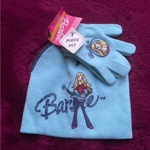 Barbie Kids Light Blue Hat and Glove Set